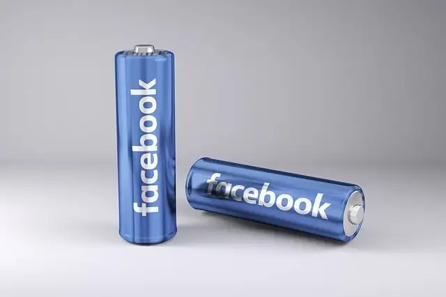 battery with facebook logo